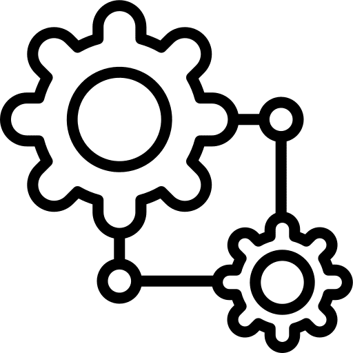 Workflow gear business and finance process icon