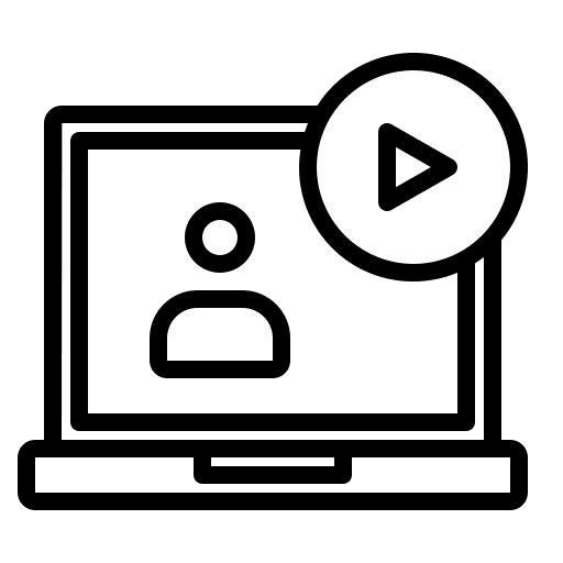 Webinar computer streaming multimedia icon
