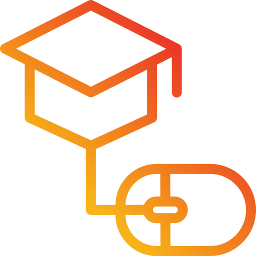 Elearning online education mouse graduation hat icon Elearning online education mouse graduation hat icon