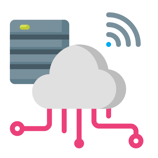 Cloud storage cloud data networking internet of things icon