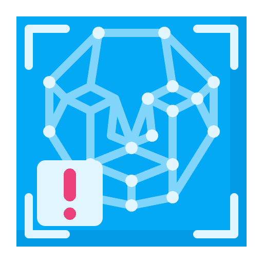Face recognition electronics warning technology icon