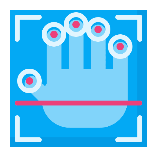 Hand recognition technology scan scanner icon