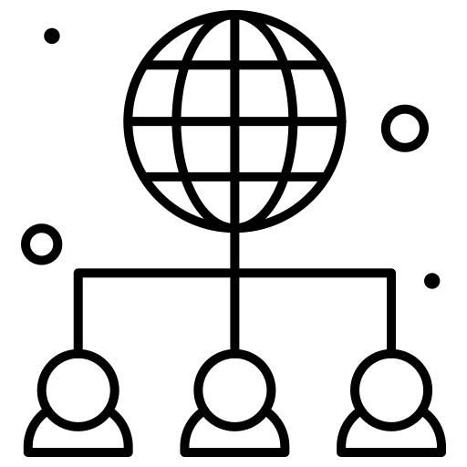 User networking connect earth grid icon