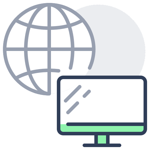Remote control remote access online work computer icon