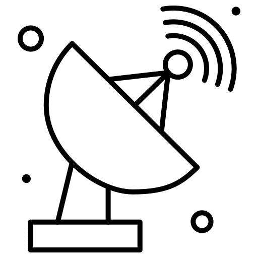 Satellite dish technology electronics communications icon Satellite dish technology electronics communications icon
