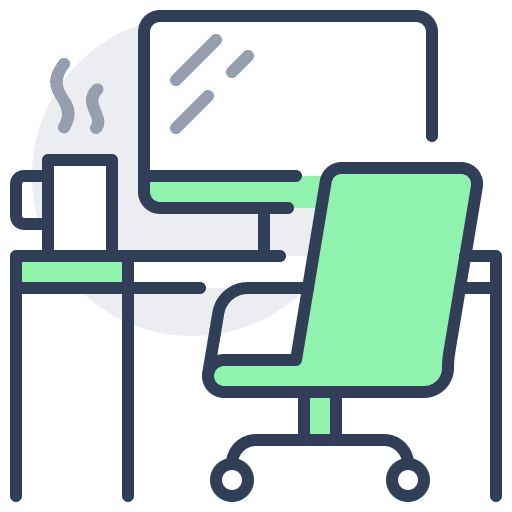 Workplace business and finance workplace work icon