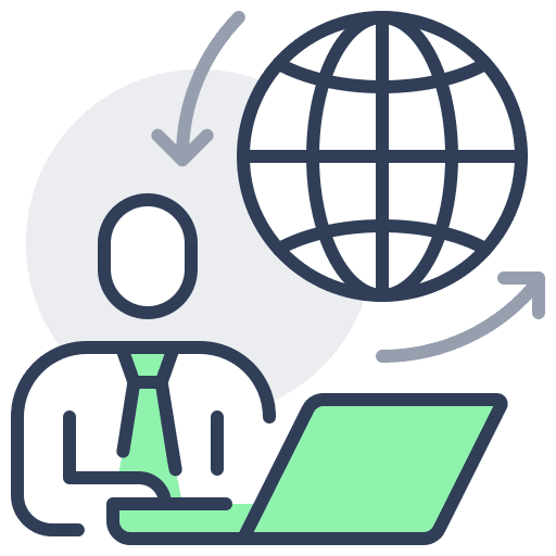 Businessman office worker work from home icon