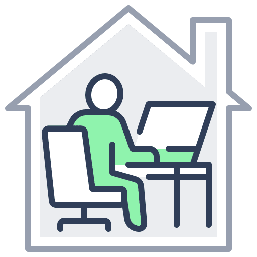 Work from home home office remote professions and jobs icon