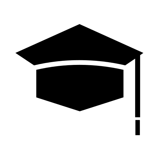Graduate cap learning academic study icon