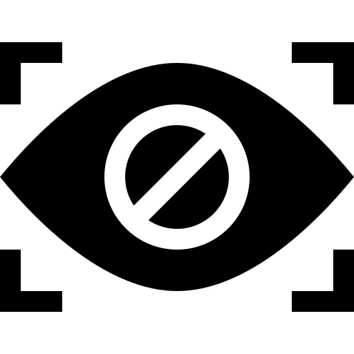 Hidden blindness optical hide icon