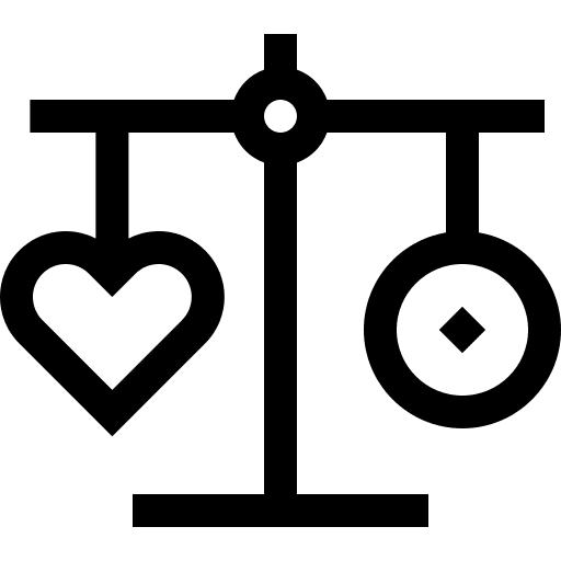 Balance money coin heart icon