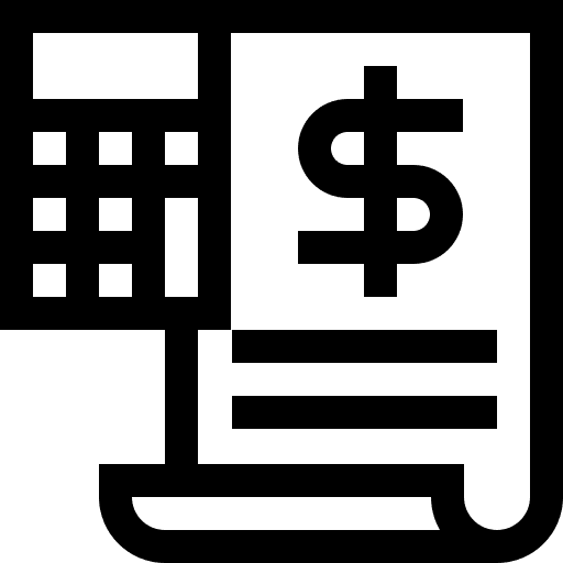 Purchasing dollar calculator bill icon
