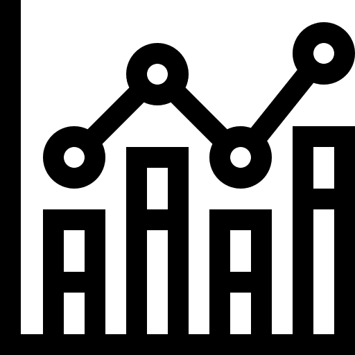 Analytics line graph bar graph commerce and shopping icon
