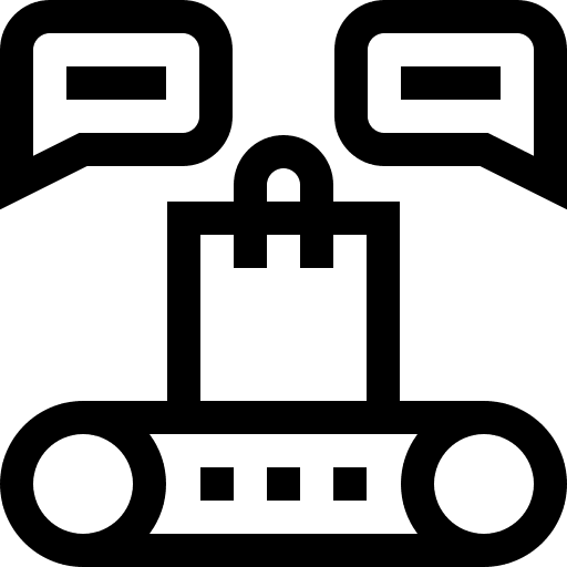 Production production commerce and shopping speech bubble icon