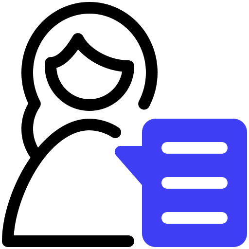 Customer speech bubble avatar female icon