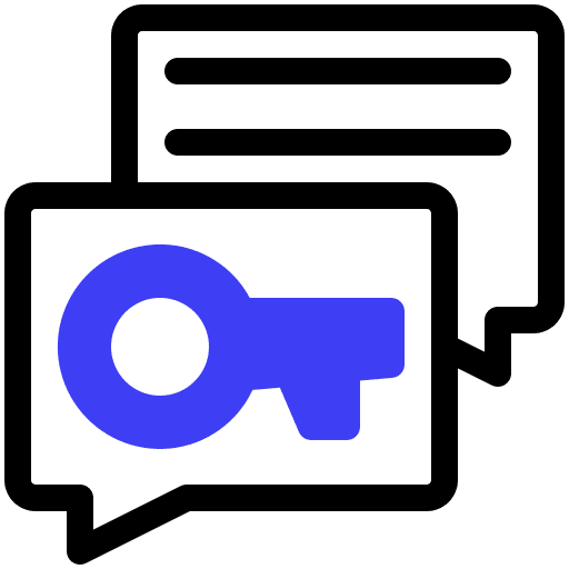 Chat chat communications encrypted icon