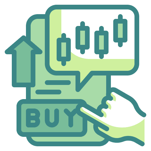 Buy stock market increase business and finance icon