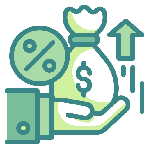Commission growth percentage business and finance icon