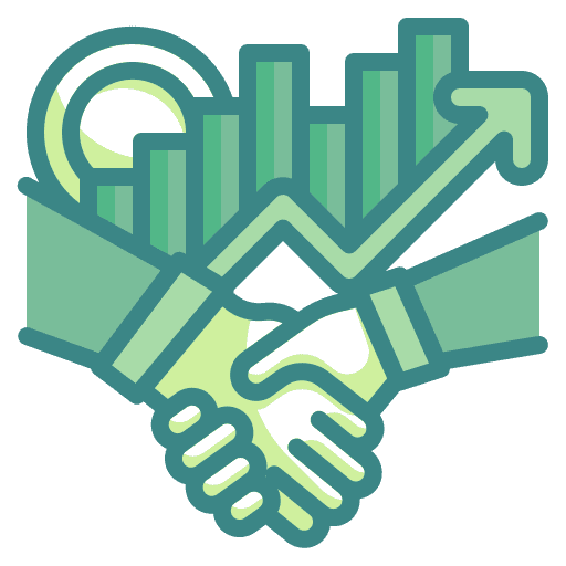 Negotiation negotiate bar chart business icon