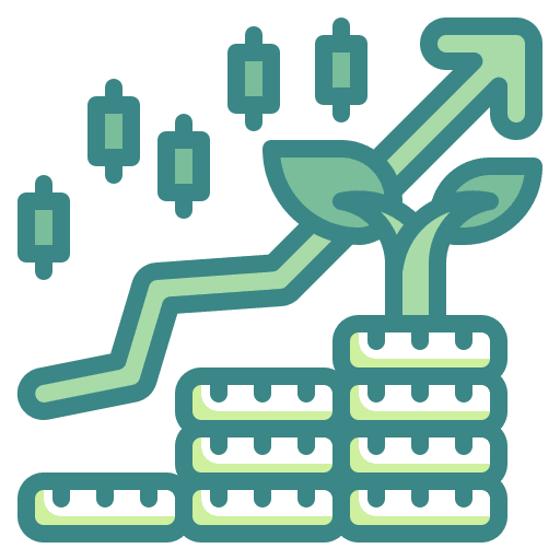Profit bar chart business and finance stock market icon