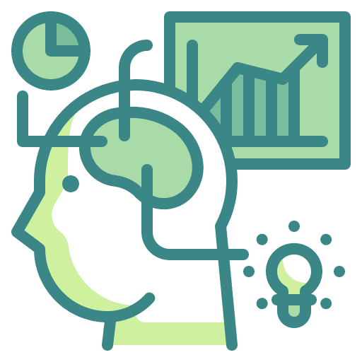 Thinking business and finance head thought icon