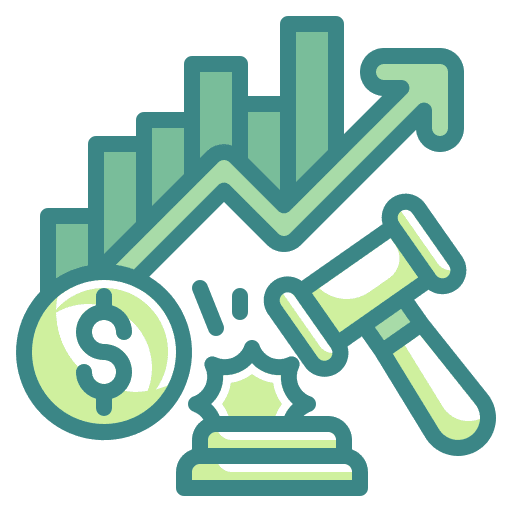 Auction stock market trade dollar icon