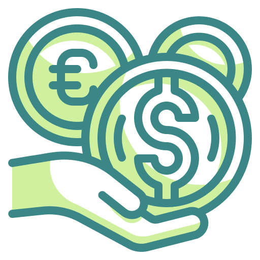 Currency business dollar coin icon