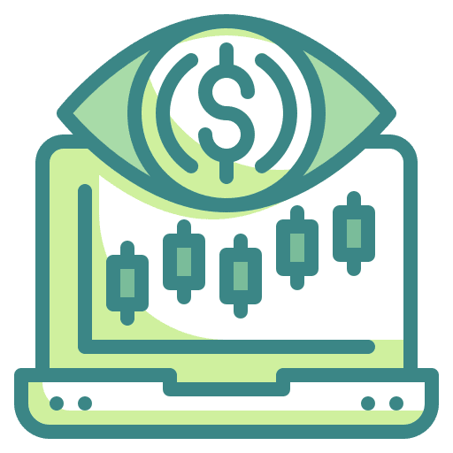 Vision laptop business and finance vision icon