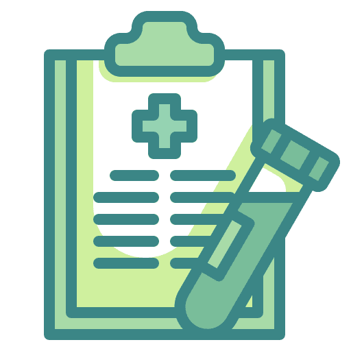 Blood test clipboard test tube blood test icon