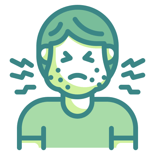 Edema face man edema icon