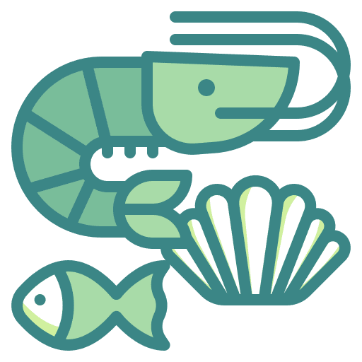 Seafood animal shrimp shell icon