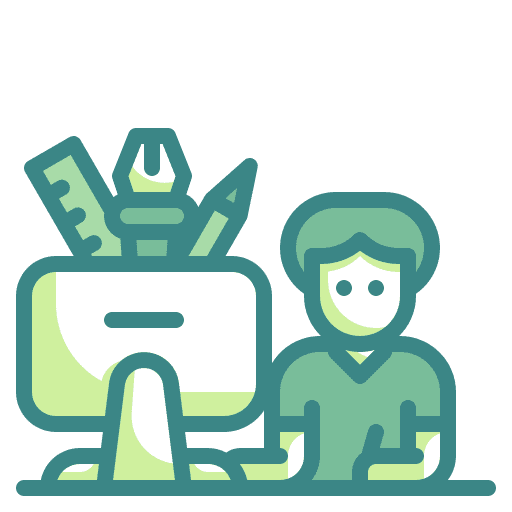 Designer graphic freelance programmer icon