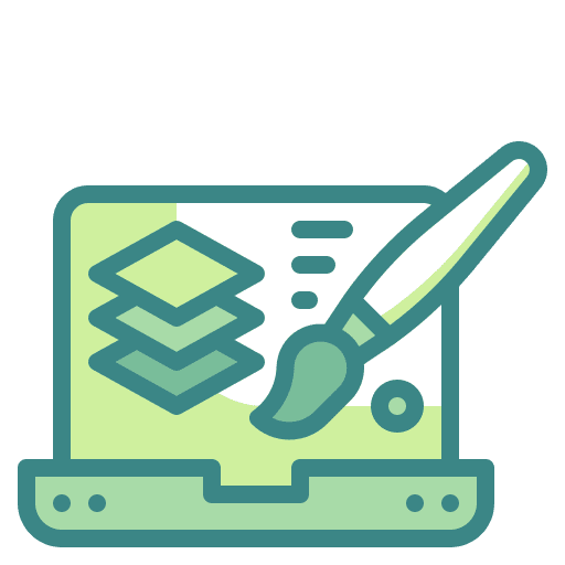 Paint brush screen monitor art icon