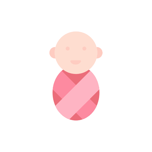 Newborn girl face infant icon Newborn girl face infant icon