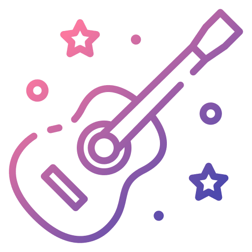 Guitar heart music and multimedia guitar icon