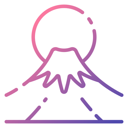 Mount fuji mountain sunset japan icon