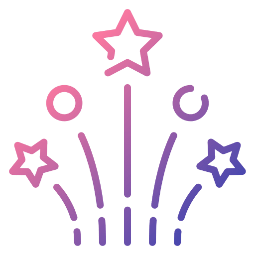 Fireworks celebration stars fun icon Fireworks celebration stars fun icon