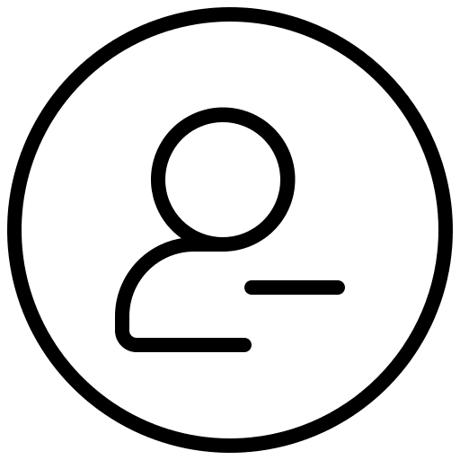 Delete user minus sign user social media icon