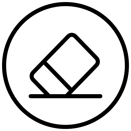 Eraser edit tools education button icon