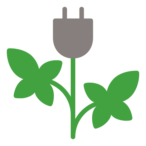 Energy recycling electric outlet plant icon Energy recycling electric outlet plant icon