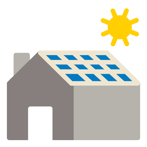 Solar system eco house recycling architecture icon