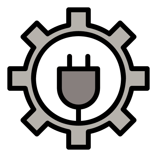 Gear electronics energy management construction and tools icon