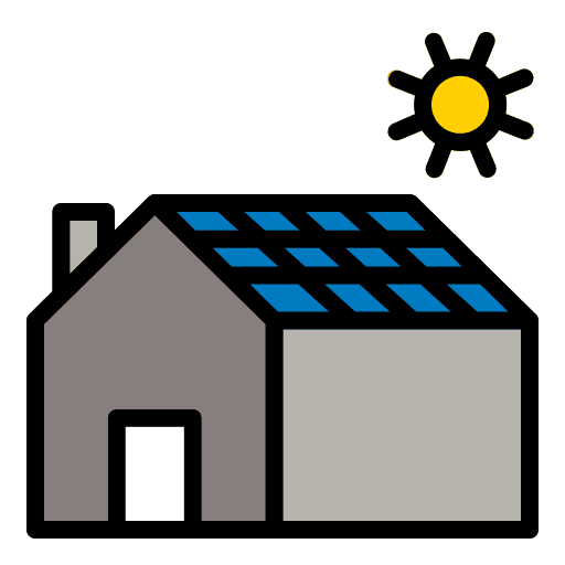Solar system solar panel recycling sustainable home icon