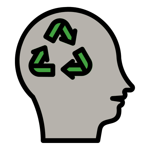 Ecology think green head ecology and environment icon