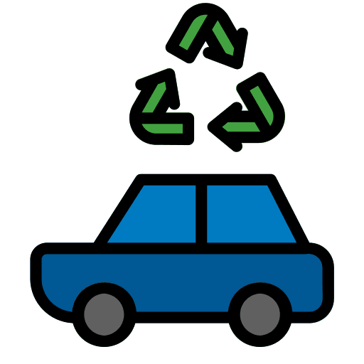 Vehicle transportation trash recycling truck icon