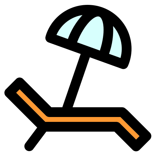 Beach sunbed holidays umbrella icon
