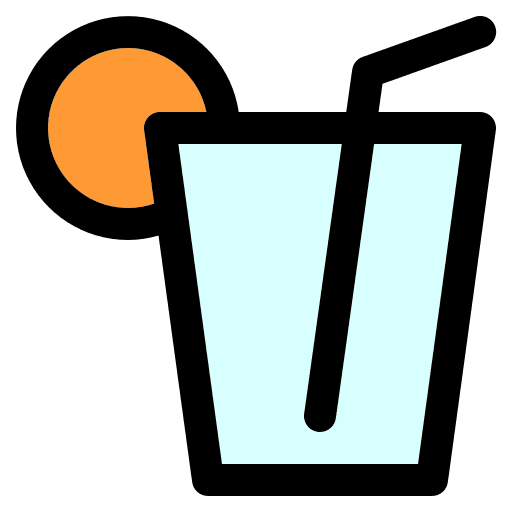 Juice glass orange juice food and restaurant icon