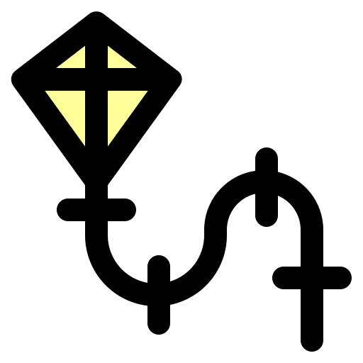 Kite fly bow toy icon