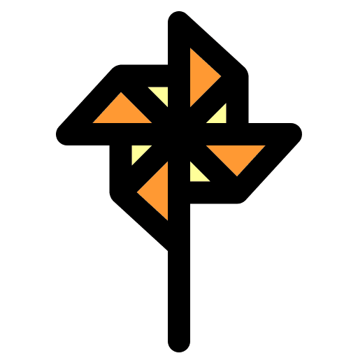 Pinwheel kid and baby windmill origami icon