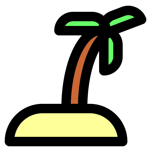 Island ocean sand palm tree icon Island ocean sand palm tree icon